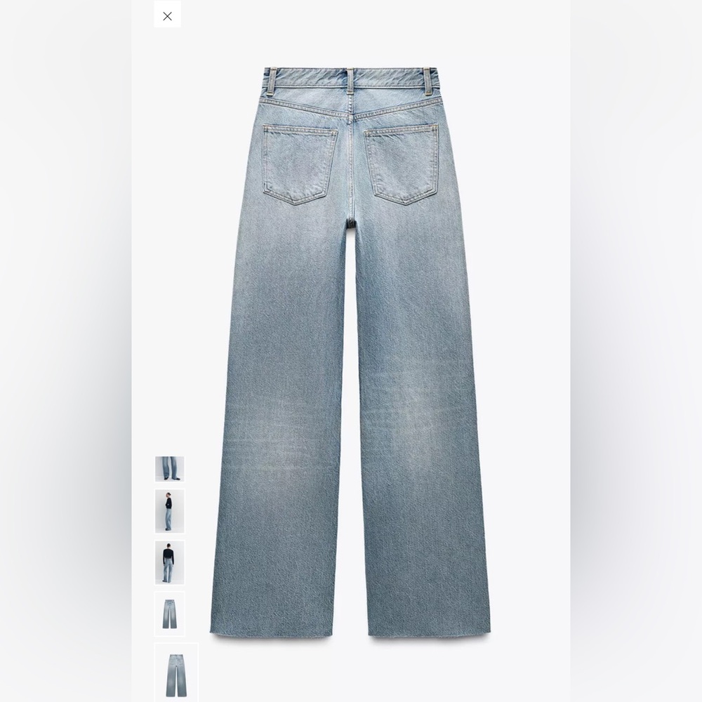 Zara TRF High Rise Wide Leg jeans 8 - Picture 6 of 9